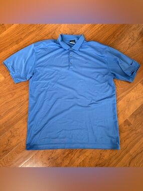 Nike Golf Polo Shirt Mens 2XL Blue Dri-FIT Tour Performance Solid Swoosh